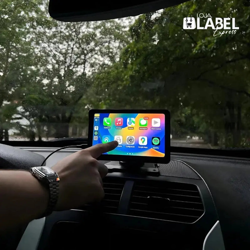 Tela Multimídia com CarPlay PrimeTela Pro 7" + Câmera de Ré - LabelExpress