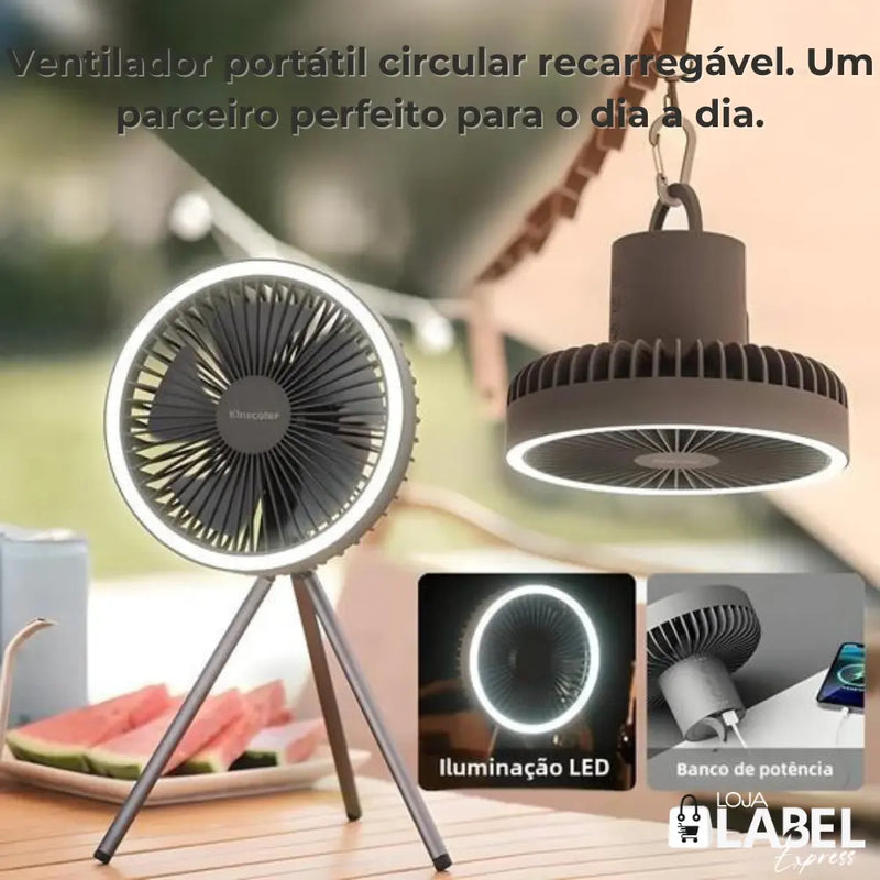 Ventilador Portátil Recarregável 10000mAh - LabelExpress