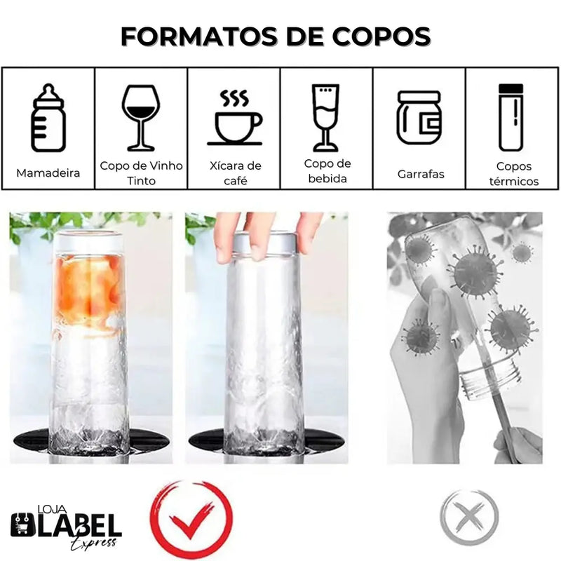 Lavador de Copos Automático de Alta Pressão - LabelExpress