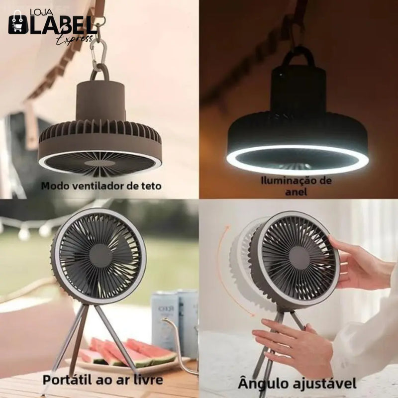 Ventilador Portátil Recarregável 10000mAh - LabelExpress
