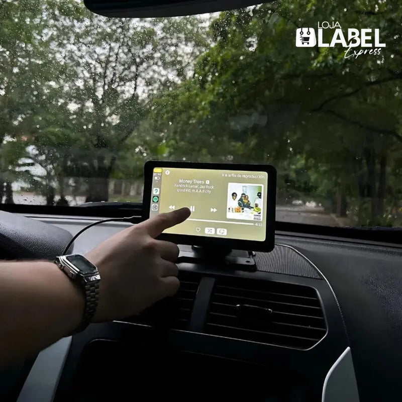 Tela Multimídia com CarPlay PrimeTela Pro 7" + Câmera de Ré - LabelExpress