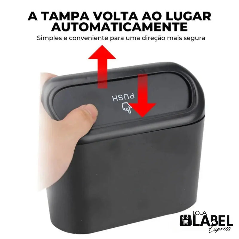 Lixeira A Prova D'Água com Suporte para Carro - Label Express