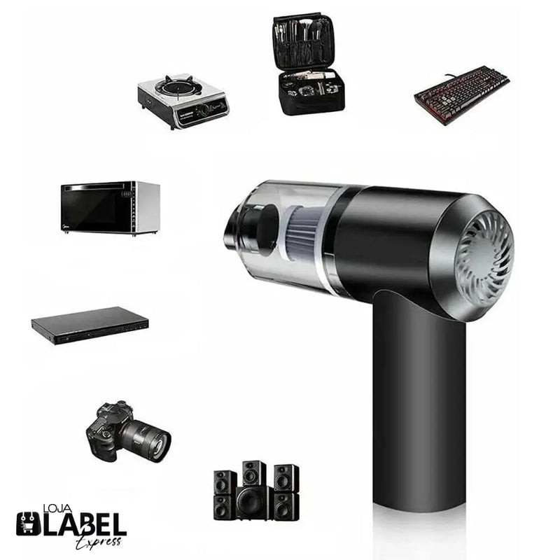 Sem fio - Mini Aspirador de Pó 3 em 1 PowerClear - LabelExpress