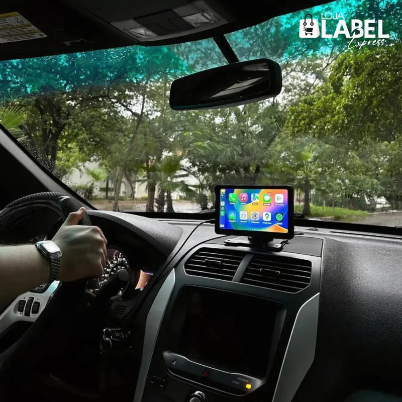 Tela Multimídia com CarPlay PrimeTela Pro 7" + Câmera de Ré - LabelExpress