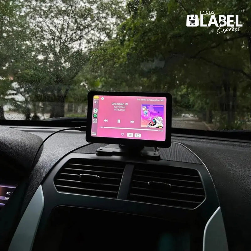 Tela Multimídia com CarPlay PrimeTela Pro 7" + Câmera de Ré - LabelExpress